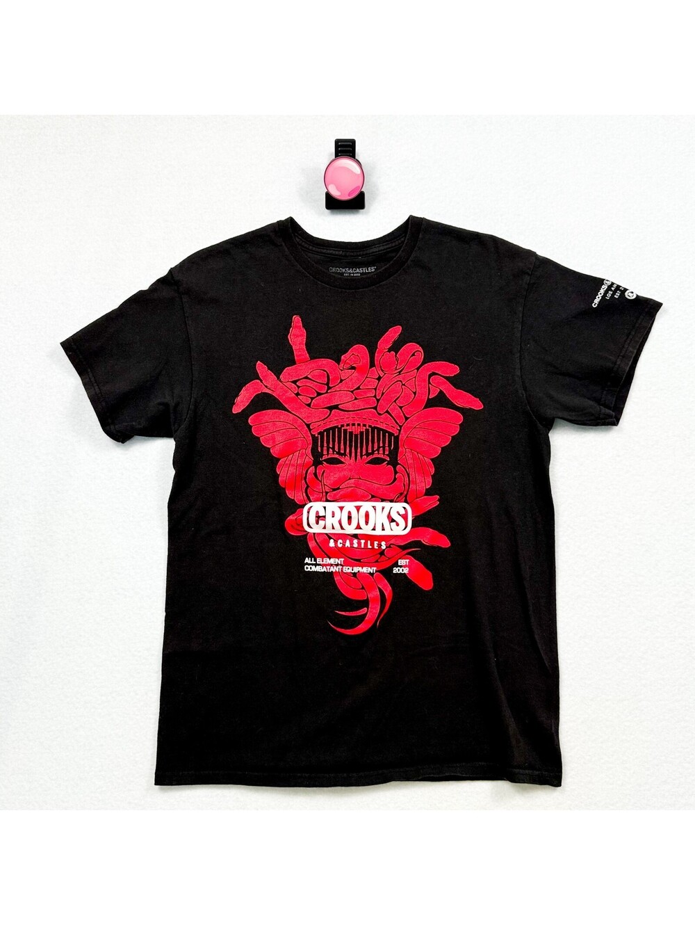 Crooks & Castles Medusa Y2K Graphic T-Shirt Red Short Sleeve Men’s Medium